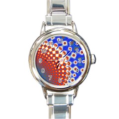 Digital Arts Fractals Futuristic Round Italian Charm Watch by Pakrebo