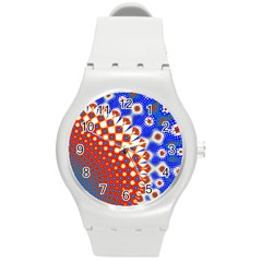 Digital Arts Fractals Futuristic Round Plastic Sport Watch (m) by Pakrebo