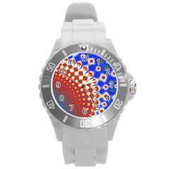 Digital Arts Fractals Futuristic Round Plastic Sport Watch (l) by Pakrebo