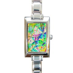 Design Background Concept Fractal Rectangle Italian Charm Watch by Pakrebo