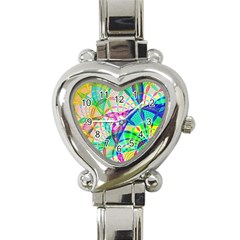 Design Background Concept Fractal Heart Italian Charm Watch by Pakrebo