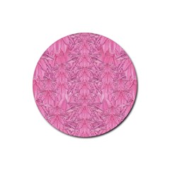 Flowers Decorative Ornate Color Rubber Coaster (round)  by pepitasart