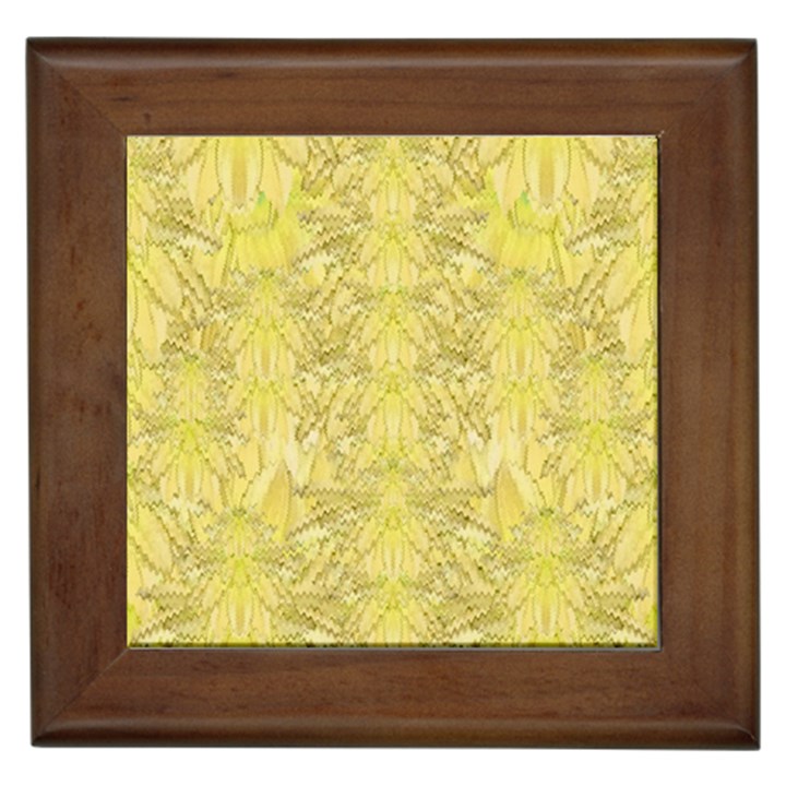 Flowers Decorative Ornate Color Yellow Framed Tiles