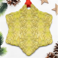 Flowers Decorative Ornate Color Yellow Ornament (snowflake) by pepitasart