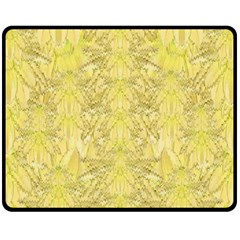 Flowers Decorative Ornate Color Yellow Double Sided Fleece Blanket (medium)  by pepitasart