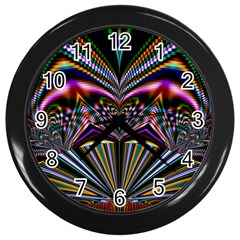 Abstract Art Artwork Fractal Design Wall Clock (black) by Pakrebo