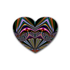 Abstract Art Artwork Fractal Design Rubber Coaster (heart)  by Pakrebo