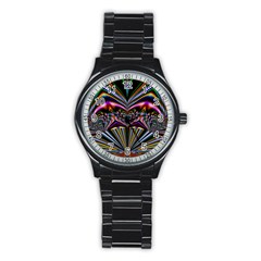 Abstract Art Artwork Fractal Design Stainless Steel Round Watch