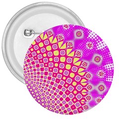 Digital Arts Fractals Futuristic Pink 3  Buttons