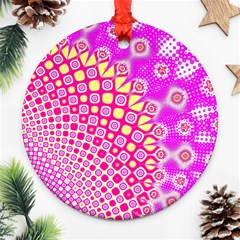 Digital Arts Fractals Futuristic Pink Ornament (Round)