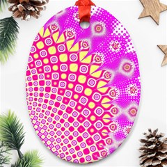 Digital Arts Fractals Futuristic Pink Ornament (Oval)