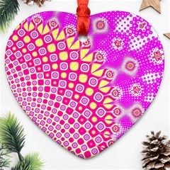 Digital Arts Fractals Futuristic Pink Ornament (Heart)