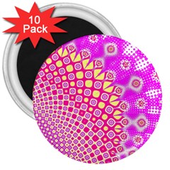 Digital Arts Fractals Futuristic Pink 3  Magnets (10 pack) 