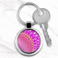 Digital Arts Fractals Futuristic Pink Key Chain (Round)