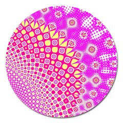 Digital Arts Fractals Futuristic Pink Magnet 5  (Round)