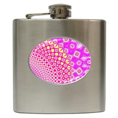 Digital Arts Fractals Futuristic Pink Hip Flask (6 Oz) by Pakrebo