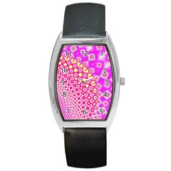 Digital Arts Fractals Futuristic Pink Barrel Style Metal Watch