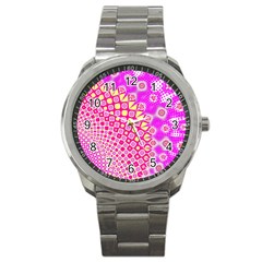 Digital Arts Fractals Futuristic Pink Sport Metal Watch