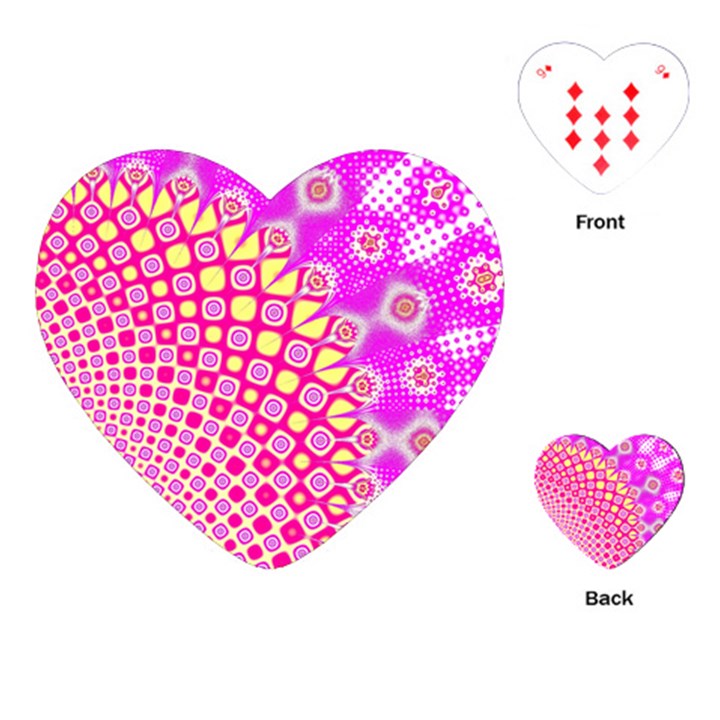 Digital Arts Fractals Futuristic Pink Playing Cards Single Design (Heart)