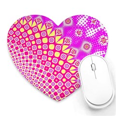 Digital Arts Fractals Futuristic Pink Heart Mousepads