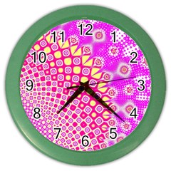 Digital Arts Fractals Futuristic Pink Color Wall Clock