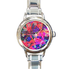 Design Background Concept Fractal Round Italian Charm Watch by Pakrebo