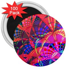 Design Background Concept Fractal 3  Magnets (100 Pack) by Pakrebo