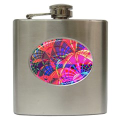 Design Background Concept Fractal Hip Flask (6 Oz) by Pakrebo