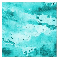 Watercolor Splatter Aqua Large Satin Scarf (square)