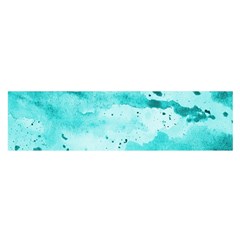 Watercolor Splatter Aqua Satin Scarf (oblong)