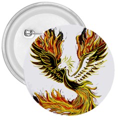 Phoenix Bird Fire Bright Red Swing 3  Buttons