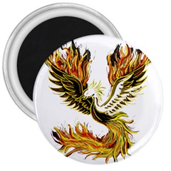 Phoenix Bird Fire Bright Red Swing 3  Magnets