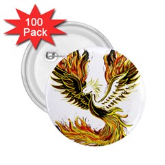 Phoenix Bird Fire Bright Red Swing 2.25  Buttons (100 pack) 