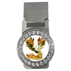 Phoenix Bird Fire Bright Red Swing Money Clips (CZ) 