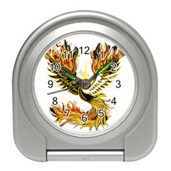 Phoenix Bird Fire Bright Red Swing Travel Alarm Clock