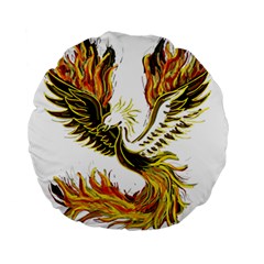 Phoenix Bird Fire Bright Red Swing Standard 15  Premium Round Cushions