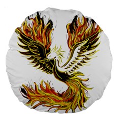 Phoenix Bird Fire Bright Red Swing Large 18  Premium Round Cushions