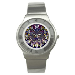 Abstract Art Artwork Fractal Design Art Pattern Stainless Steel Watch by Pakrebo