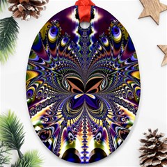 Abstract Art Artwork Fractal Design Art Pattern Oval Ornament (two Sides) by Pakrebo