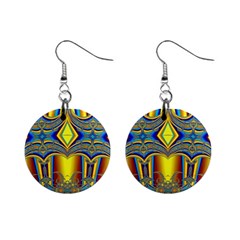 Abstract Art Design Digital Art Mini Button Earrings