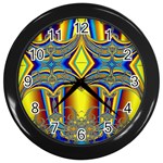 Abstract Art Design Digital Art Wall Clock (Black) Front