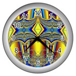 Abstract Art Design Digital Art Wall Clock (Silver) Front