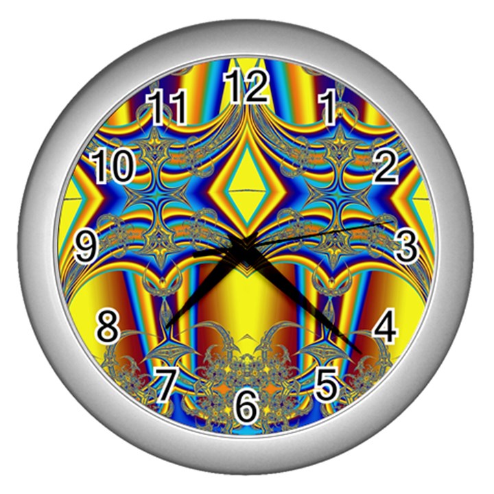 Abstract Art Design Digital Art Wall Clock (Silver)