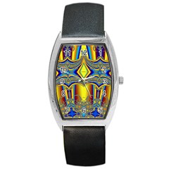 Abstract Art Design Digital Art Barrel Style Metal Watch