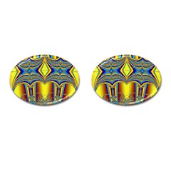 Abstract Art Design Digital Art Cufflinks (Oval)