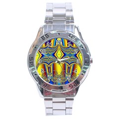 Abstract Art Design Digital Art Stainless Steel Analogue Watch