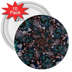 Art Artwork Fractal Digital Art Floral 3  Buttons (10 Pack)  by Pakrebo