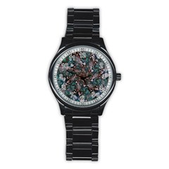 Art Artwork Fractal Digital Art Floral Stainless Steel Round Watch