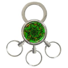 Art Artwork Fractal Digital Art Green 3-ring Key Chain by Pakrebo