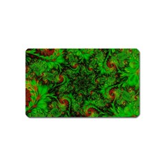 Art Artwork Fractal Digital Art Green Magnet (name Card) by Pakrebo